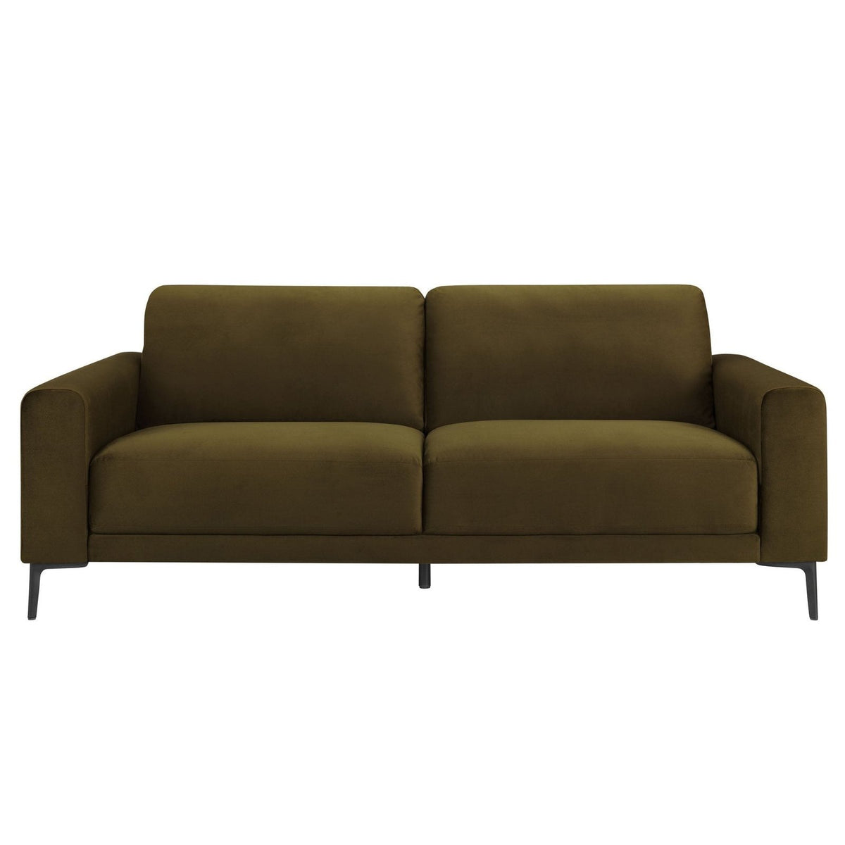 Malibu 3 Seater Black & Feather Sofa - Rich Green