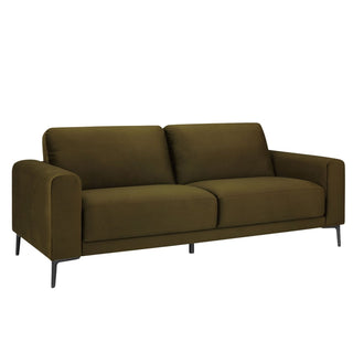 Malibu 3 Seater Black & Feather Sofa - Rich Green