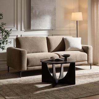 Malibu 3 Seater Sofa - Chenille Mushroom – Feather & Black