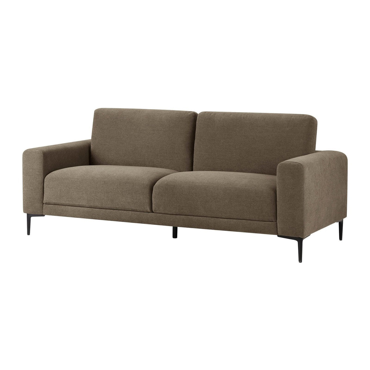 Malibu 3 Seater Sofa - Chenille Mushroom – Feather & Black