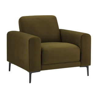 Malibu Armchair Black & Feather - Rich Green