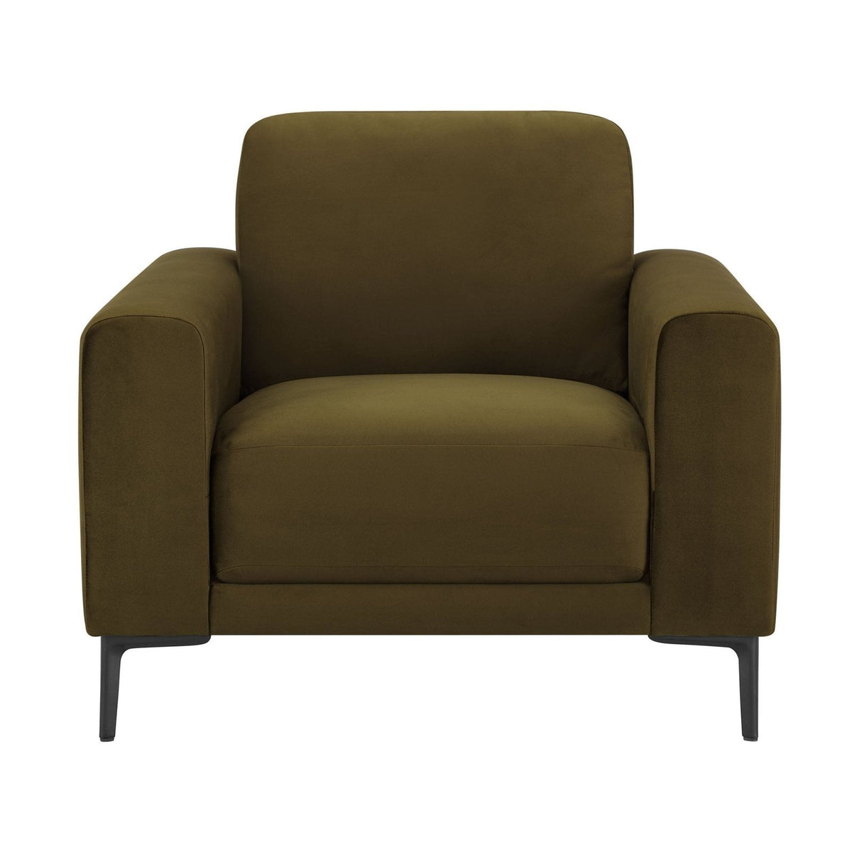 Malibu Armchair Black & Feather - Rich Green
