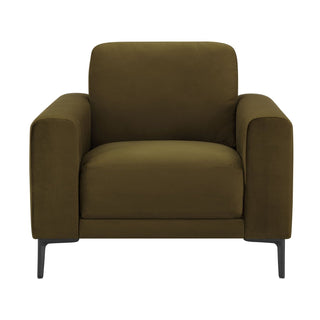 Malibu Armchair Black & Feather - Rich Green