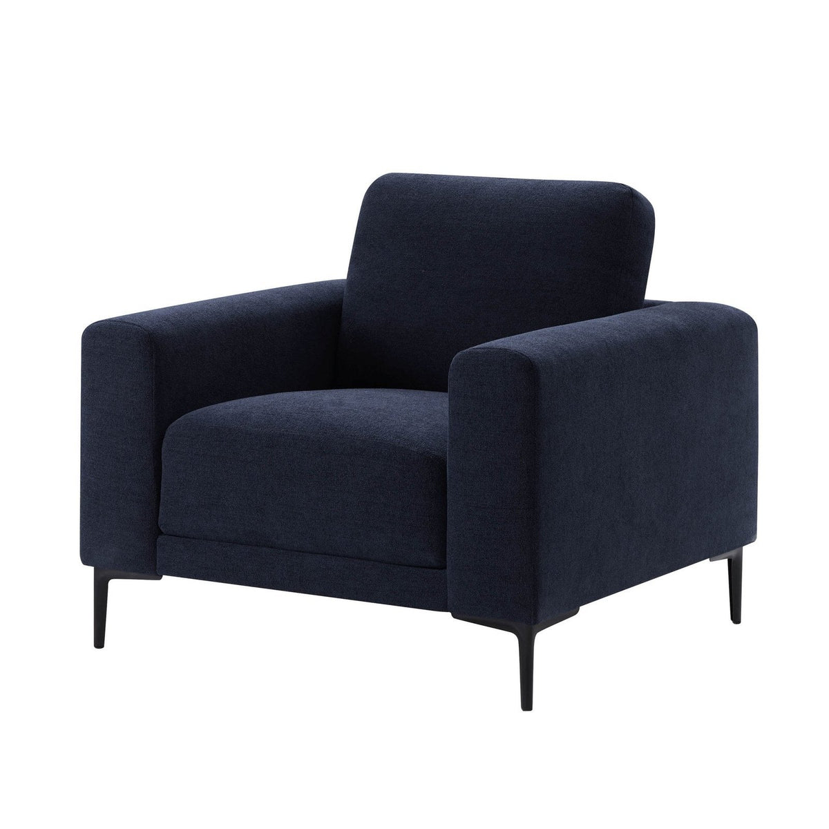 Malibu Armchair - Chenille Navy – Feather & Black
