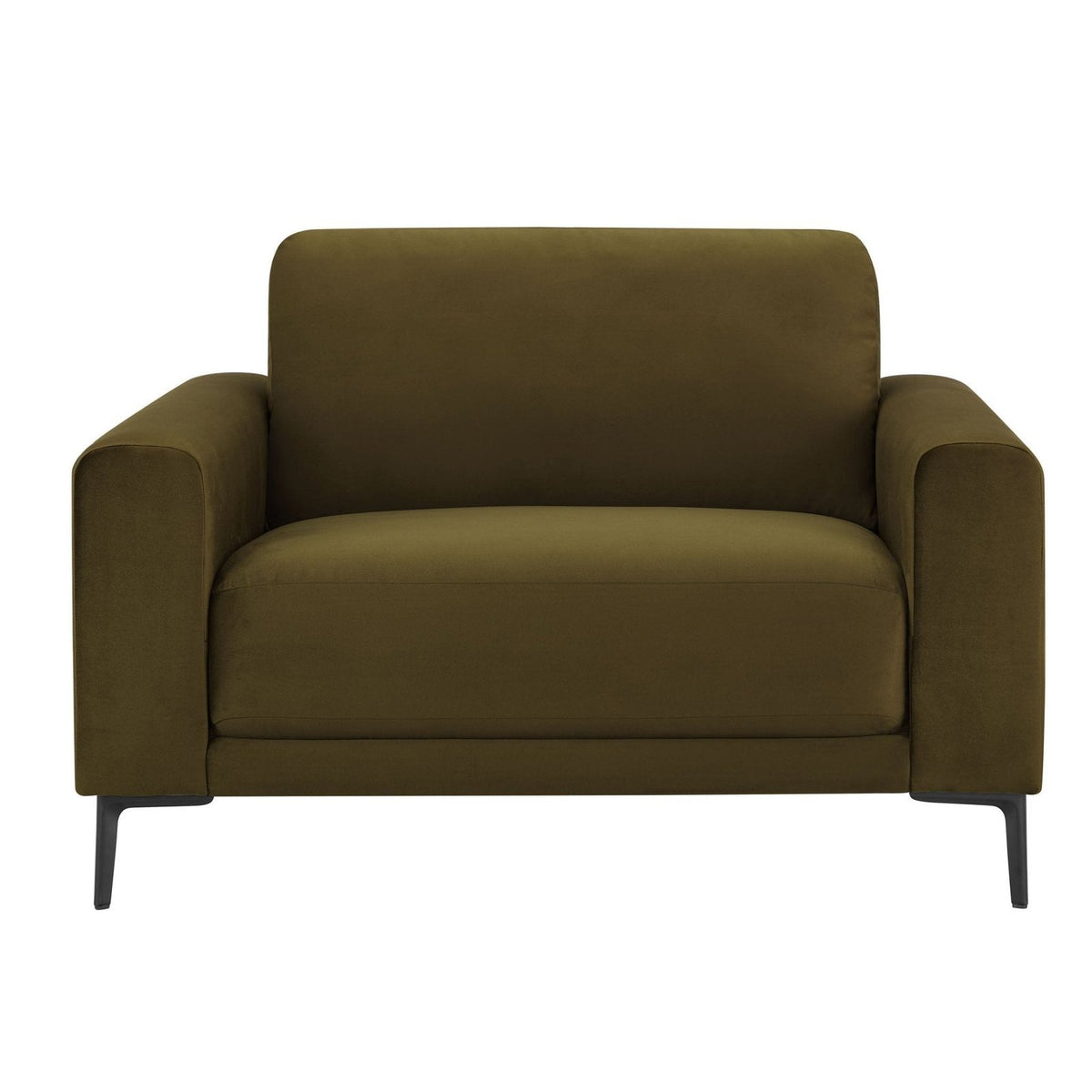 Malibu Loveseat Black & Feather - Rich Green