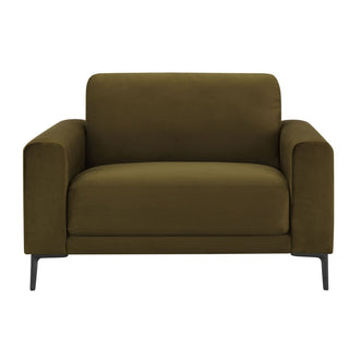 Malibu Loveseat Black & Feather - Rich Green
