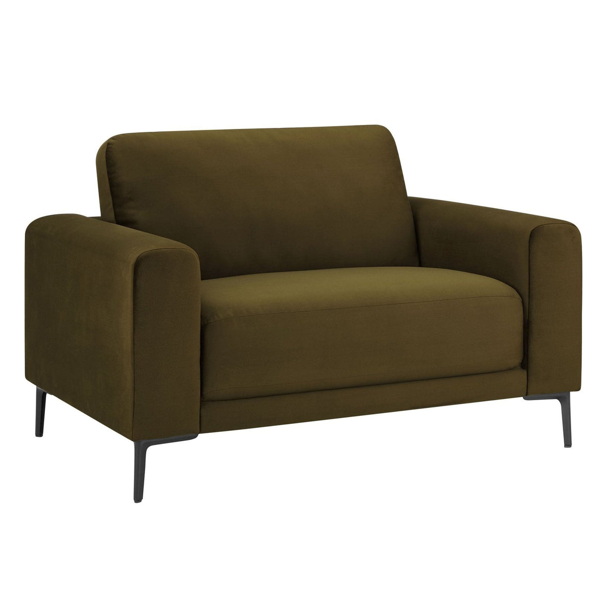 Malibu Loveseat Black & Feather - Rich Green