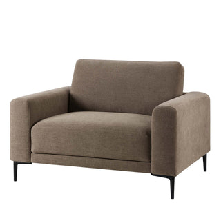 Malibu Loveseat - Chenille Mushroom – Feather & Black