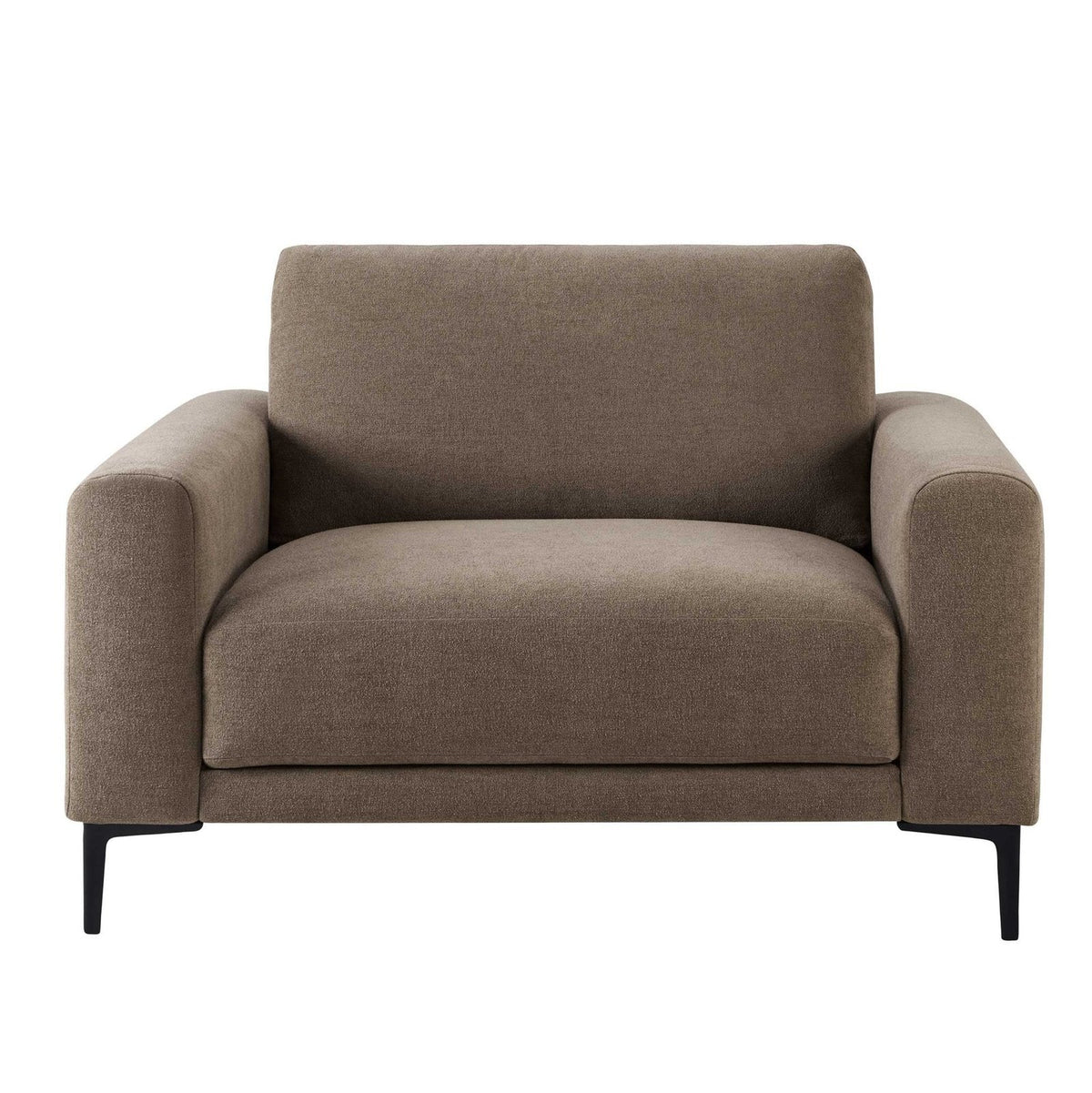 Malibu Loveseat - Chenille Mushroom – Feather & Black