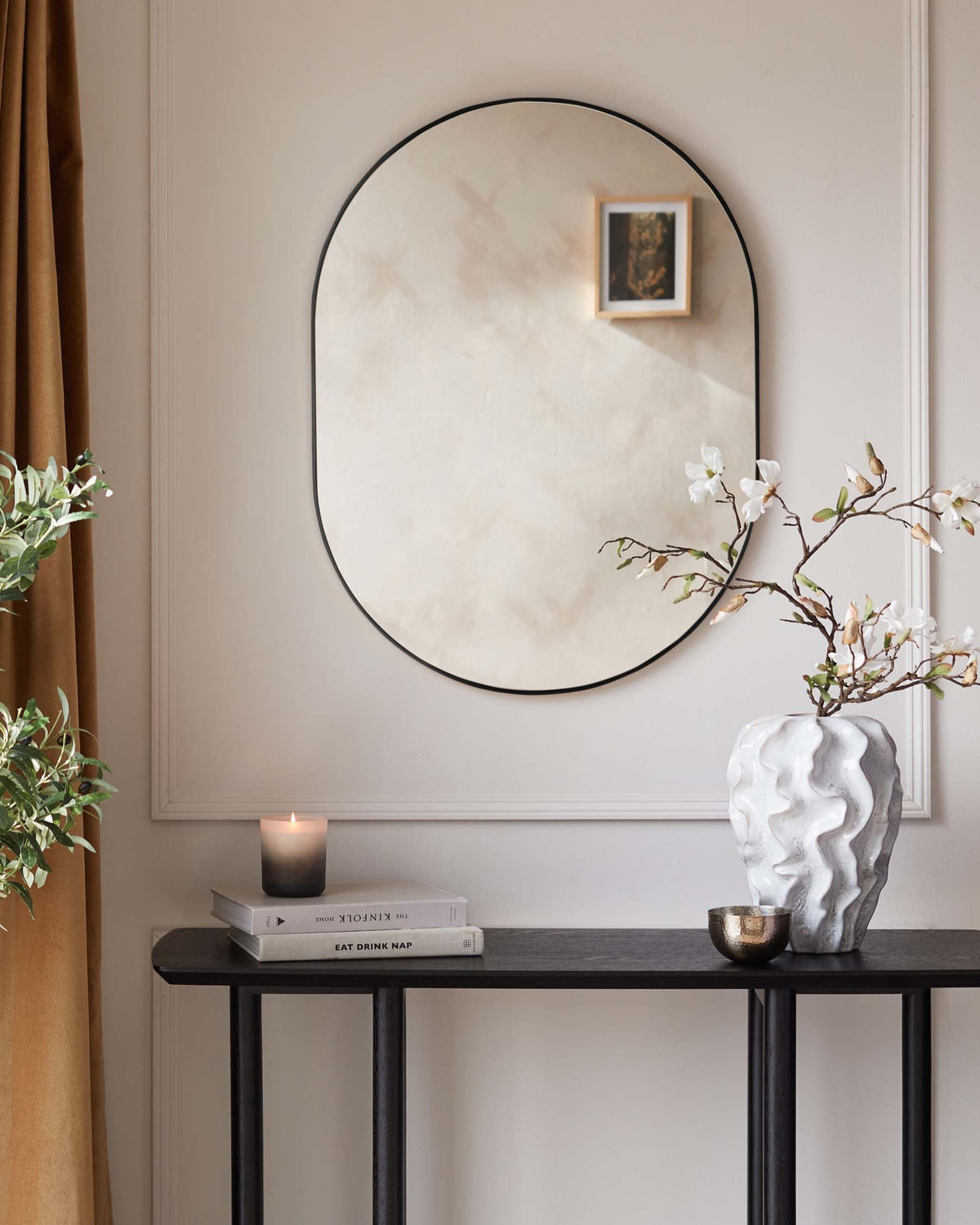 Malva Medium Wall Mirror Black – Laura Ashley