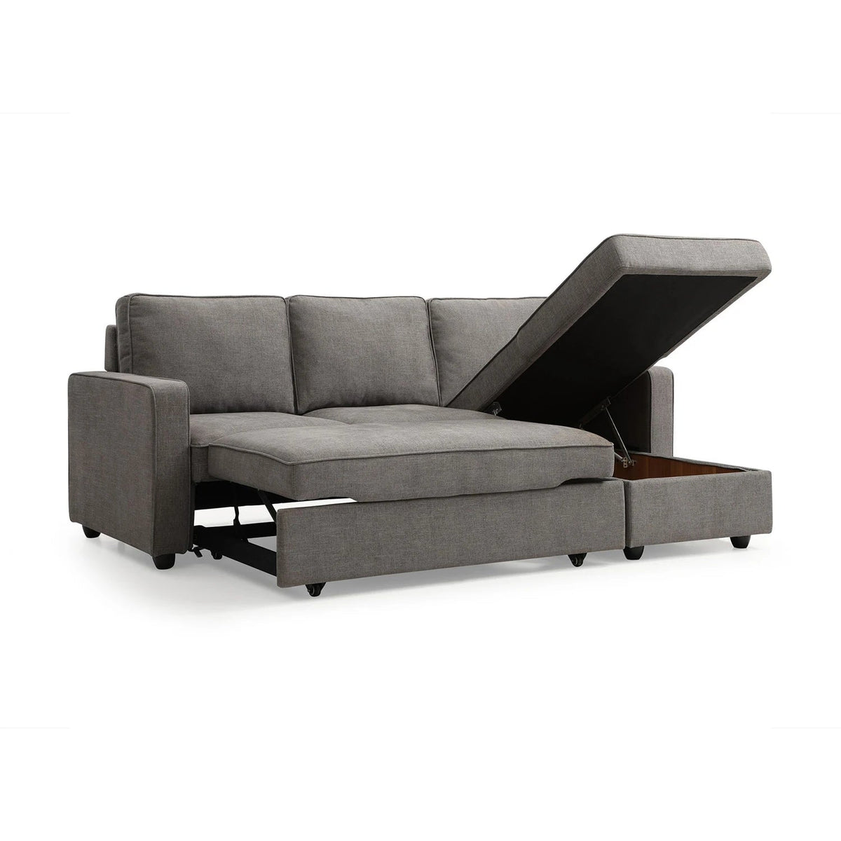 Mandy Grey Fabric Corner Sofabed with Storage – LauraAshley