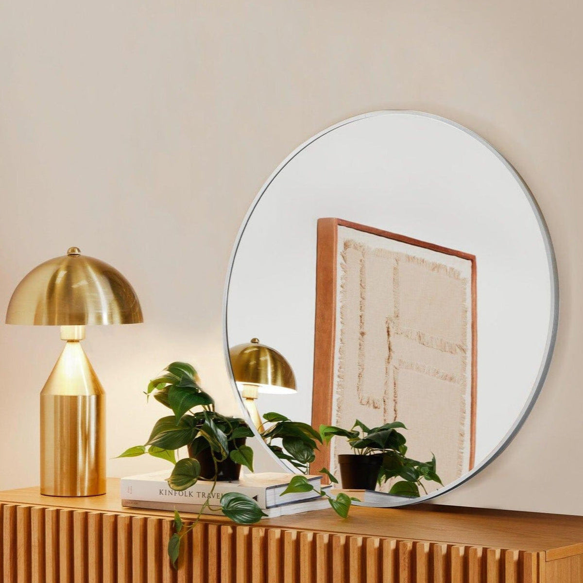 Marbury 50cm Metal Laura Ashley Round Mirror - Silver