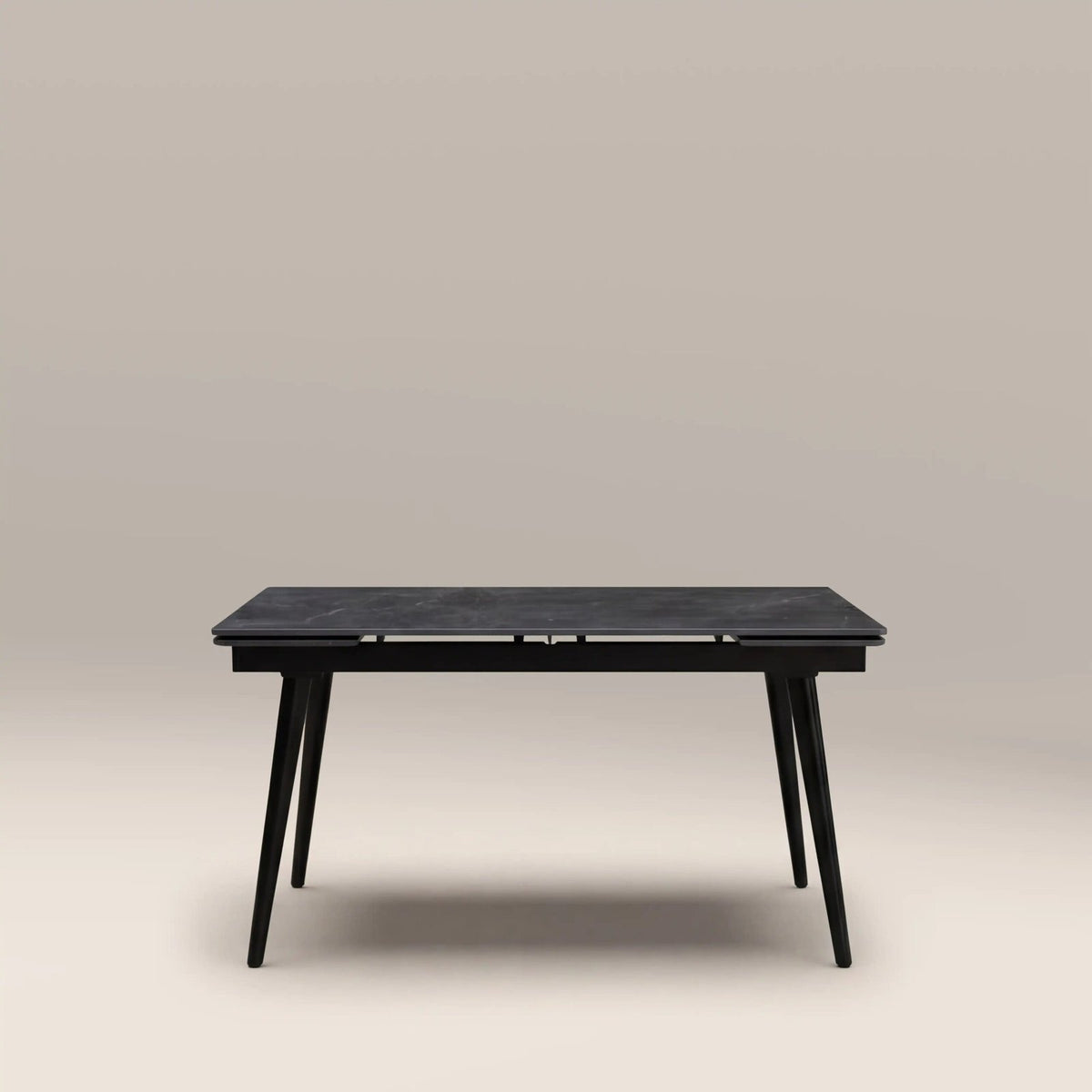 Marsala 4-8 Seat Rectangle Extendable Dining Table | Grey Sintered Stone & Black – Laura Ashley