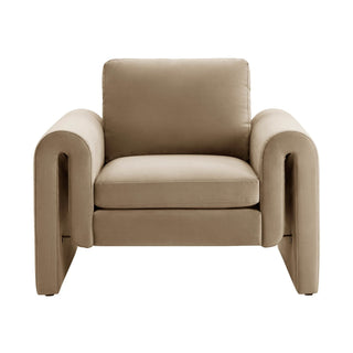 Marseille Armchair Feather & Black - Latte
