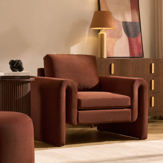 Marseille Armchair Feather & Black - Terracotta