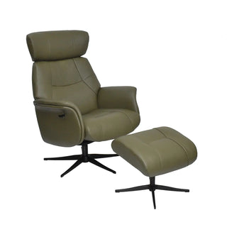 Marseille Leather Swivel Recliner Chair and Footstool – LauraAshley