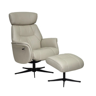 Marseille Leather Swivel Recliner Chair and Footstool – LauraAshley