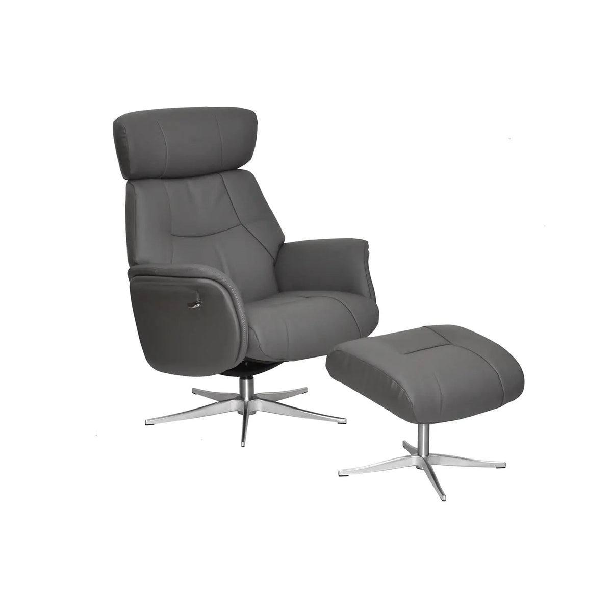 Marseille Leather Swivel Recliner Chair and Footstool – LauraAshley