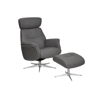 Marseille Leather Swivel Recliner Chair and Footstool – LauraAshley