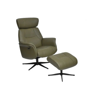 Marseille Leather Swivel Recliner Chair and Footstool – LauraAshley