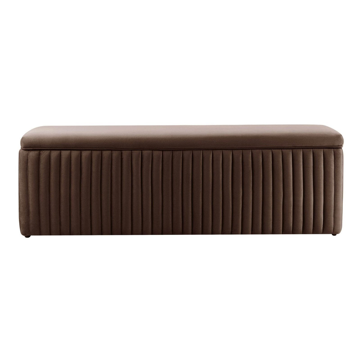 Melrose Ribbed Ottoman Storage Bench - Cappuccino – Feather & Black