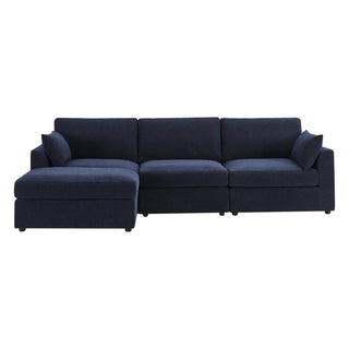 Miami Left Hand Chaise Sofa - Chenille Navy – Feather & Black