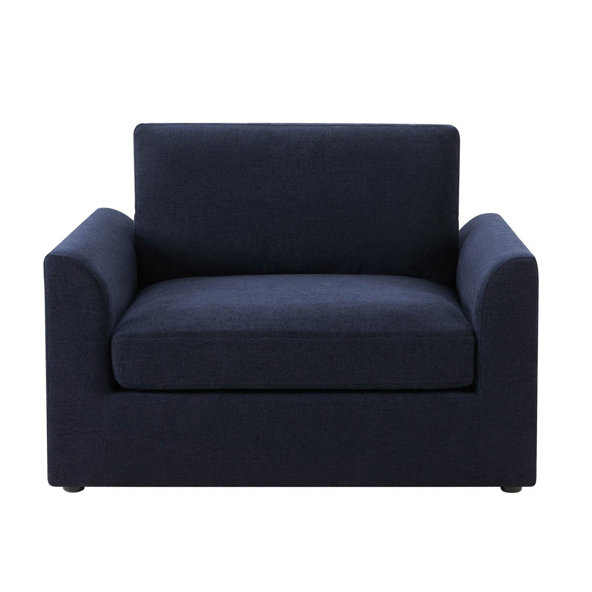 Miami Loveseat Feather & Black - Chenille Navy