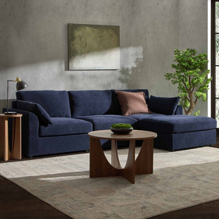 Miami Right Hand Chaise Sofa - Chenille Navy – Black & Feather