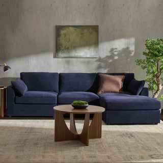 Miami Right Hand Chaise Sofa - Chenille Navy – Black & Feather