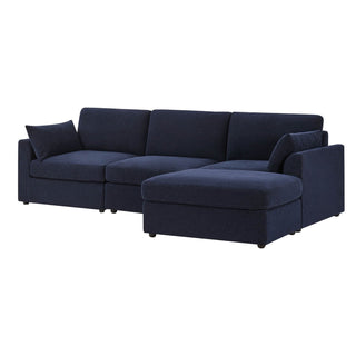 Miami Right Hand Chaise Sofa - Chenille Navy – Black & Feather
