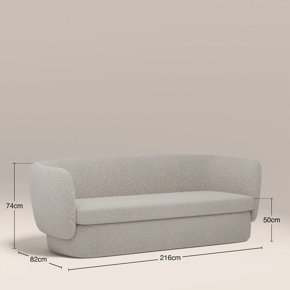 Miller 3 Seater Sofa Laura Ashley UK | Speckled Stone Sustainable Boucle