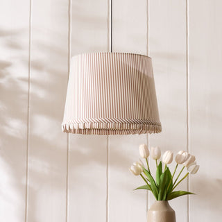 Millie Stripe Frill Edge Black & Feather Ceiling Shade - Natural