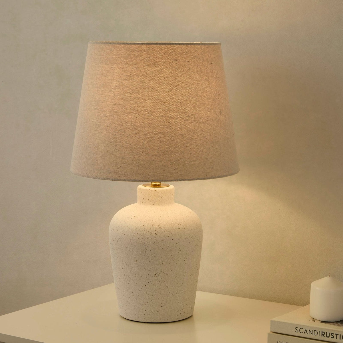 Mollie Ivory &amp; Gold Ceramic Table Lamp - Ivory – Black & Feather