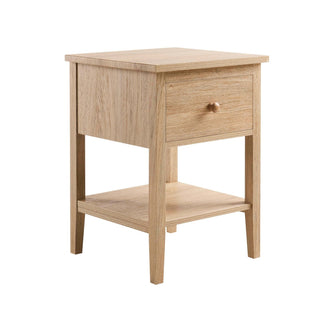 Nell 1 Drawer Feather & Black Nightstand - Light Wood