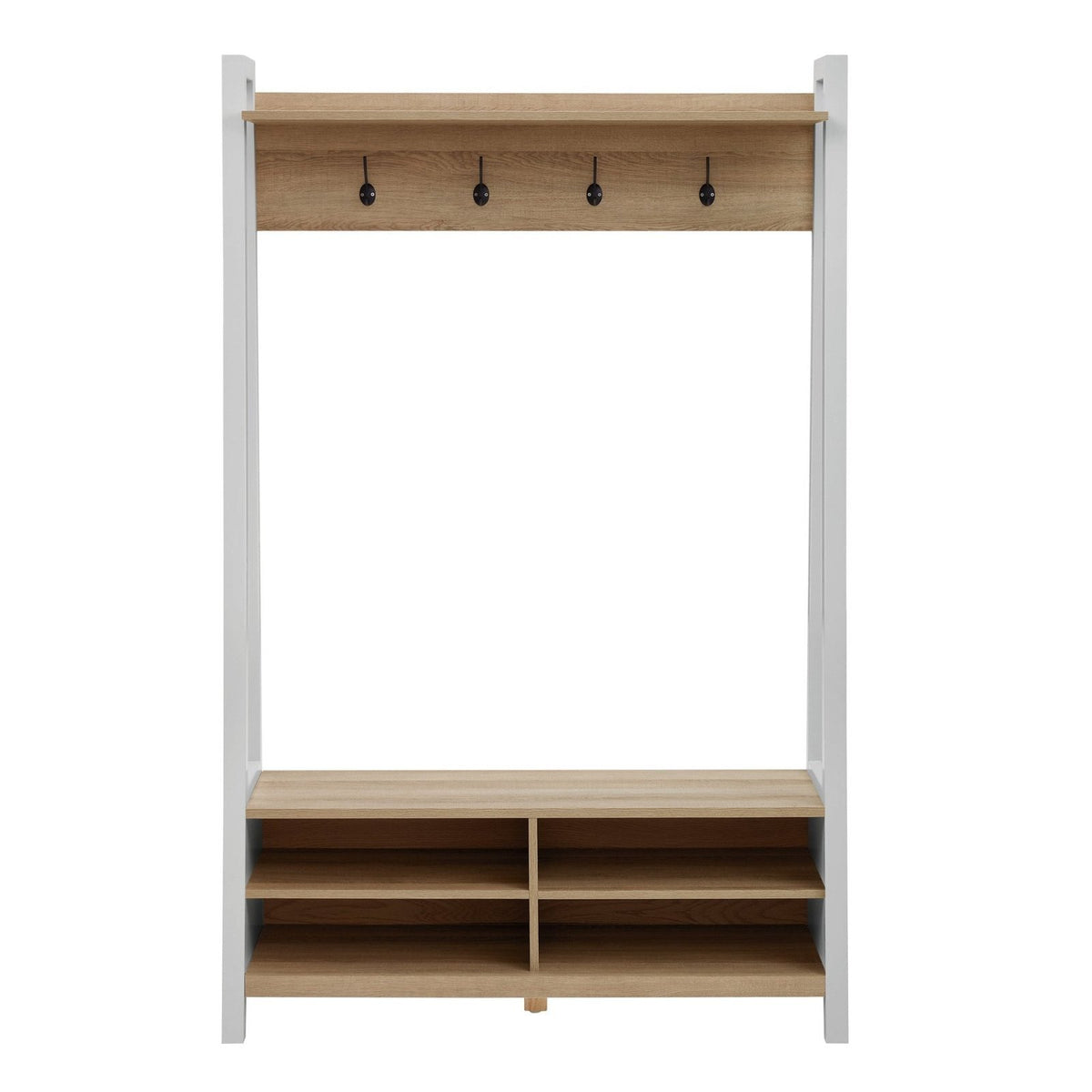 Nell Hallway Shelf with Hooks - Grey – Black & Feather