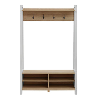 Nell Hallway Shelf with Hooks - Grey – Black & Feather