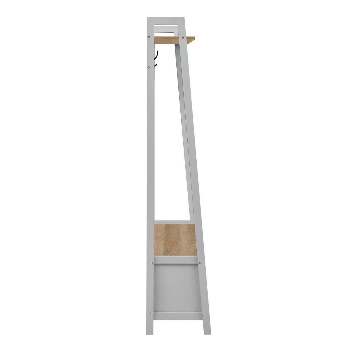 Nell Hallway Shelf with Hooks - Grey – Black & Feather