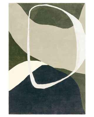 Neo olive and Laura Ashley UK navy textured medium rug