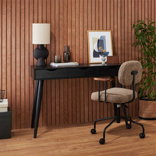 Neptun Wooden 3 Drawer Desk | Black – Laura Ashley