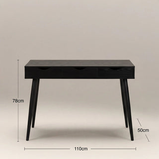 Neptun Wooden 3 Drawer Desk | Black – Laura Ashley