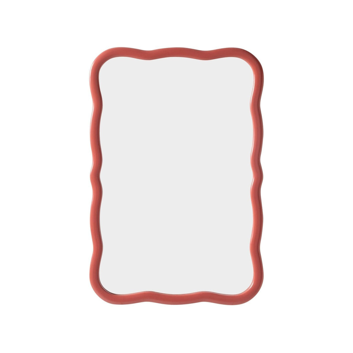 Niamh Wavy Wall Black & Feather Mirror - Terracotta