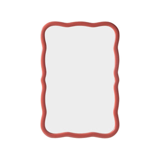 Niamh Wavy Wall Black & Feather Mirror - Terracotta