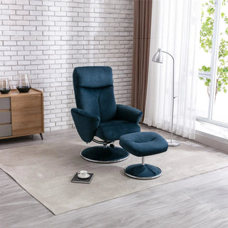 Niece Fabric Swivel LauraAshley Recliner Chair and Footstool