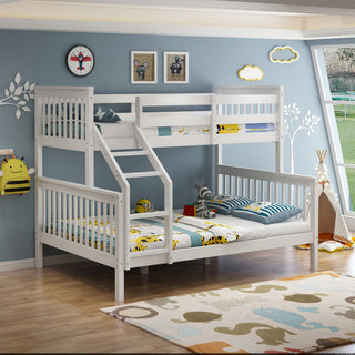 Noah White Wooden Triple Sleeper LauraAshley Bunk Bed - Double &amp; Single