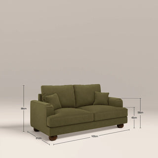 Nola 2 Seater Sofa | Moss Green Sustainable Mohair Velvet – Laura Ashley UK