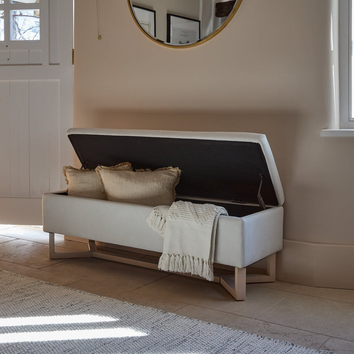 Norah Storage Ottoman - Ivory – Laura Ashley UK