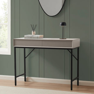 Nova Dressing Table Black & Feather Console - Taupe