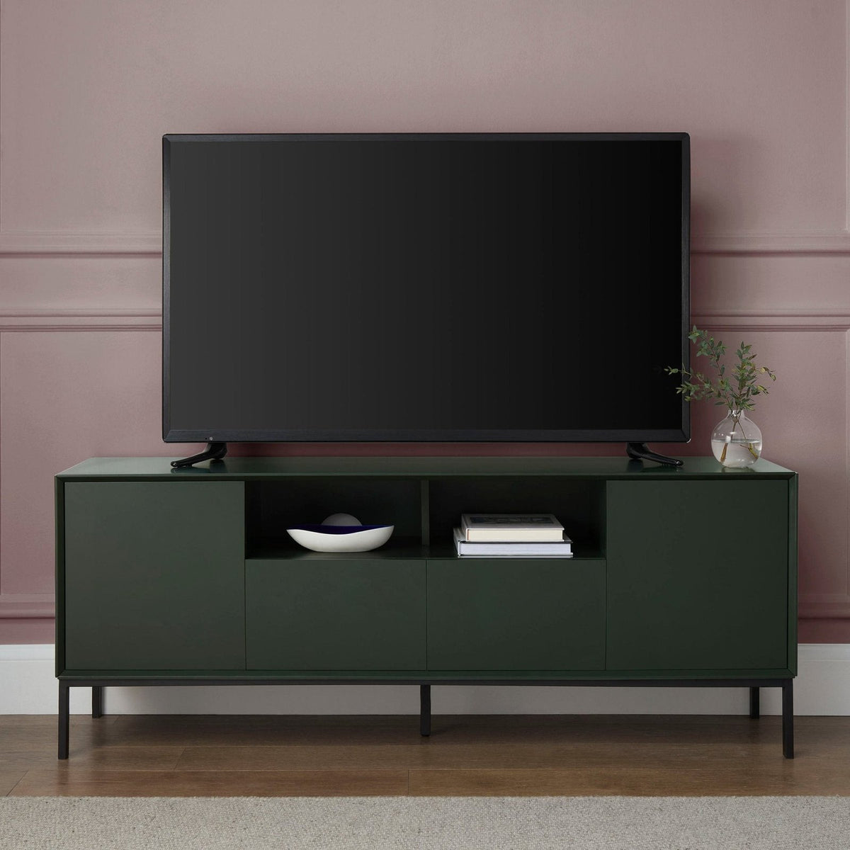 Nova TV Unit for TVs Black & Feather up to 60" - Forest Green