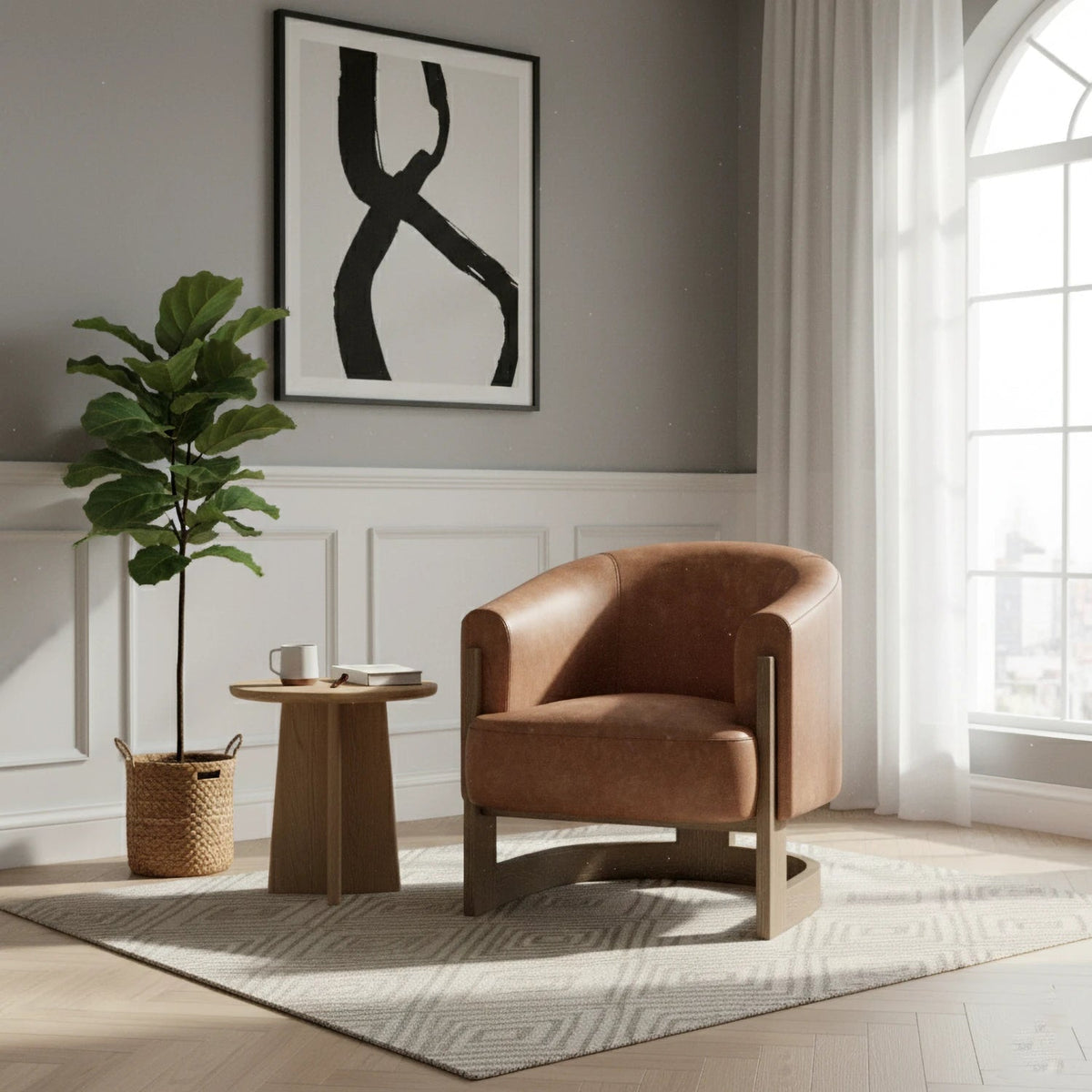 Nox Tan Split Leather Accent Chair – Laura Ashley