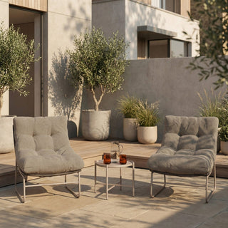 Odessa Garden Bistro Lounge Set | Natural Boucle & Taupe – Laura Ashley UK